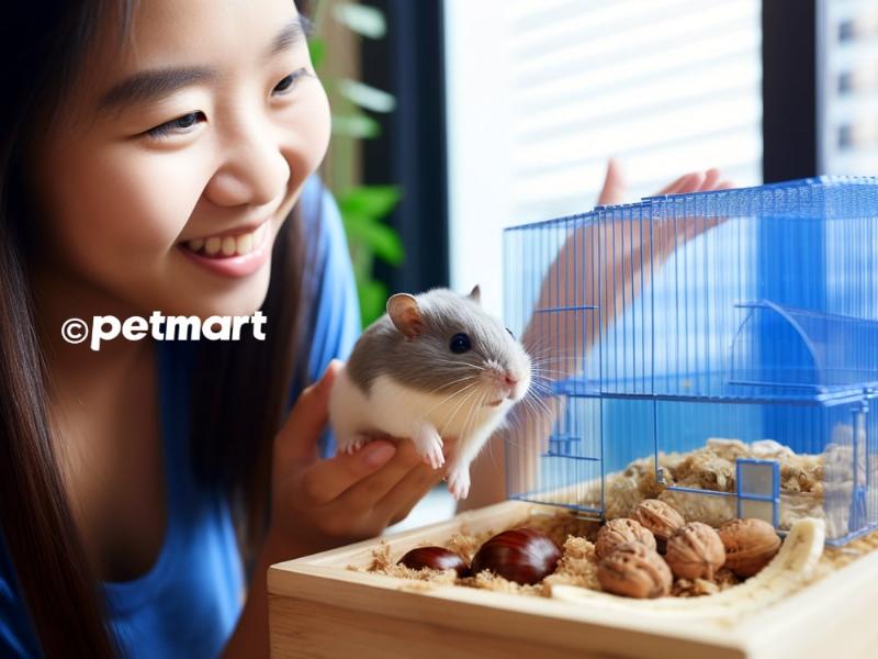 Chuột hamster đang ăn đồ ăn